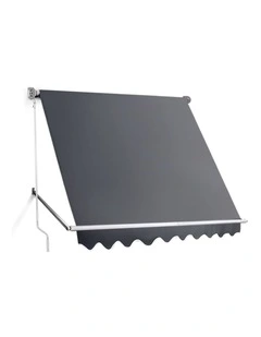 Instahut Window Fixed Pivot Arm Awning Outdoor Blinds Retractable Patio 2.4X2.1M