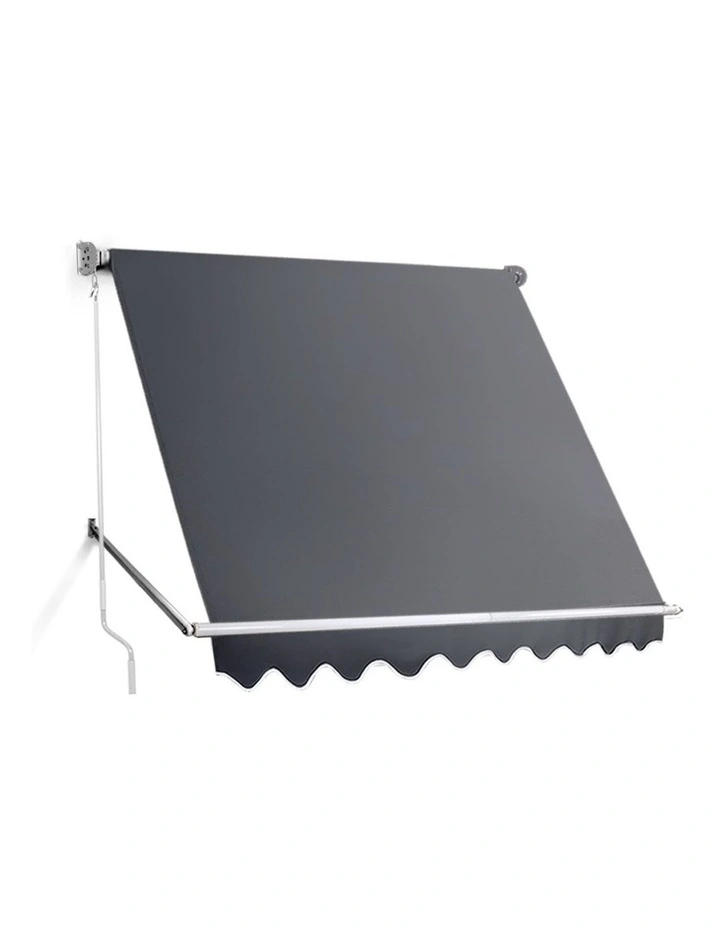 Instahut Window Fixed Pivot Arm Awning Outdoor Blinds Retractable Patio 2.4X2.1M image 1