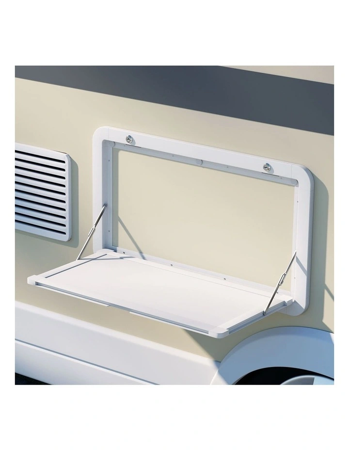 Weisshorn Caravan Table 800 x 450mm Folding Lockable White image 3