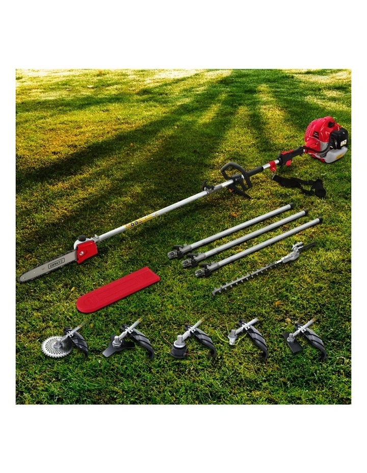 Giantz 62CC Pole Chainsaw Hedge Trimmer Brush Cutter Whipper 7-in-1 5.6m Red image 3