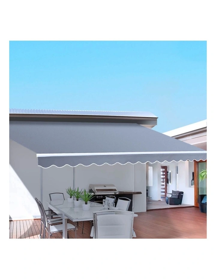 Instahut Retractable Folding Arm Awning Motorised Sunshade 4Mx2.5M Pearl Grey image 3
