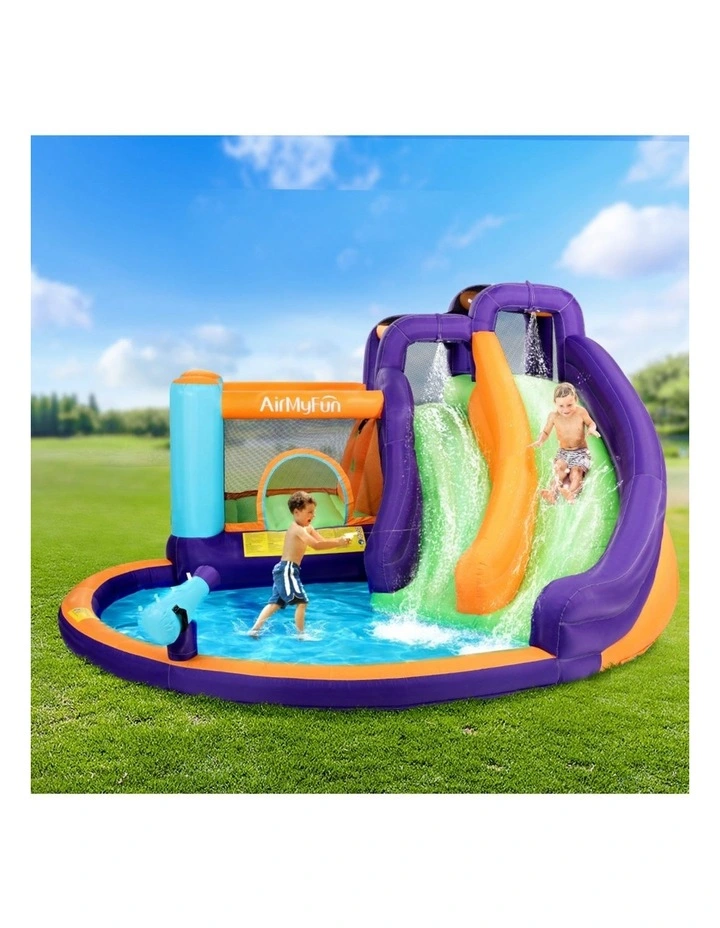 AirMyFun Inflatable Kids Pool Water Double Slide Jumping Trampoline Castle image 3