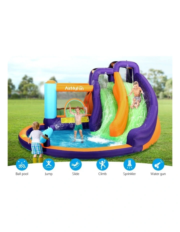 AirMyFun Inflatable Kids Pool Water Double Slide Jumping Trampoline Castle image 5