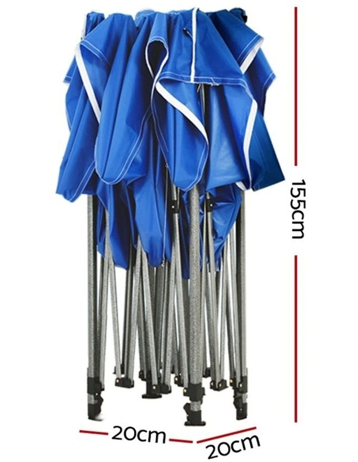 Instahut Gazebo Pop Up Marquee 3x3m Folding Tent Wedding Outdoor Camping Canopy Gazebos Shade Blue image 4