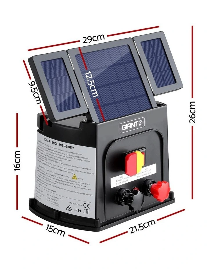 Giantz 8km Electric Fence Energiser PET Solar Energizer 0.3J image 4