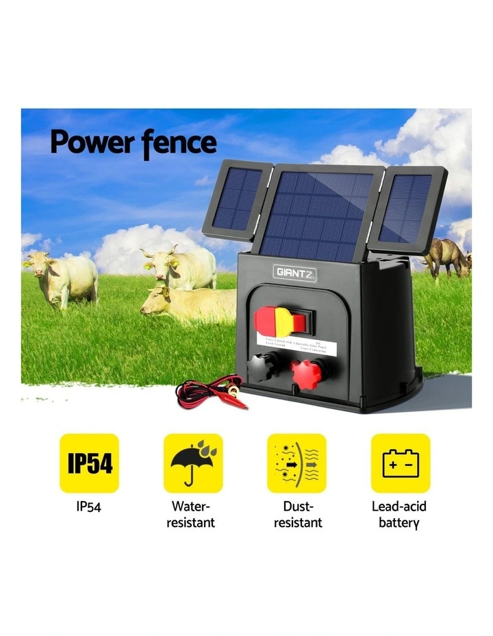 Giantz 8km Electric Fence Energiser PET Solar Energizer 0.3J image 5
