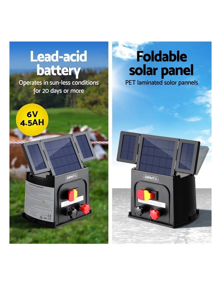 Giantz 8km Electric Fence Energiser PET Solar Energizer 0.3J image 7