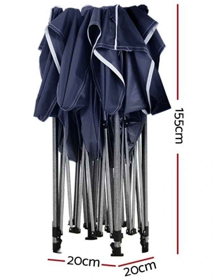 Instahut Gazebo Pop Up Marquee 3x3m Folding Tent Wedding Outdoor Camping Canopy Gazebos Shade Navy image 4