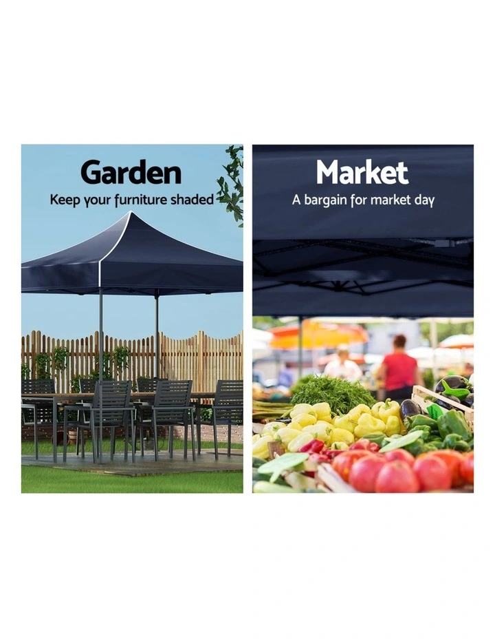 Instahut Gazebo Pop Up Marquee 3x3m Folding Tent Wedding Outdoor Camping Canopy Gazebos Shade Navy image 5