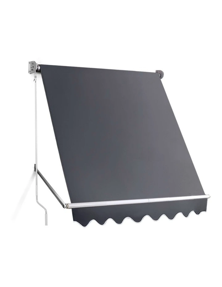 Instahut Window Fixed Pivot Arm Awning Outdoor Blinds Retractable Canopy1.8X2.1M image 1