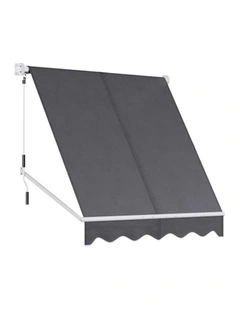 Instahut Window Fixed Pivot Arm Awning Outdoor Retractable Canopy 2.1X2.1M Grey