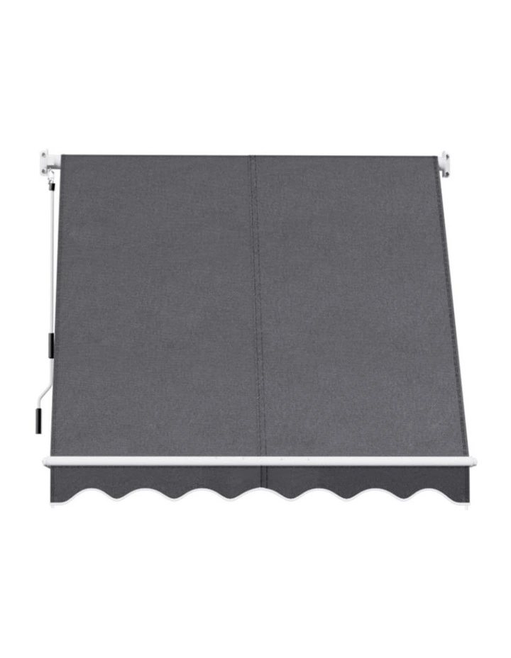 Instahut Window Fixed Pivot Arm Awning Outdoor Retractable Canopy 2.1X2.1M Grey image 4