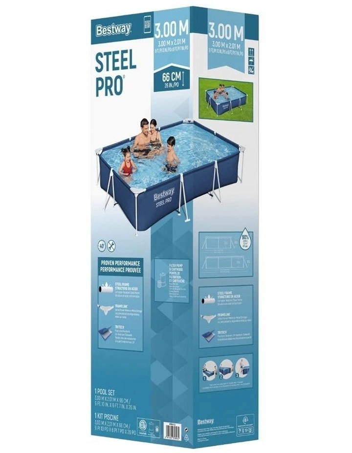 Bestway Swimming Pool 259x170x61cm Steel Frame Above Ground Pools 2300L image 2