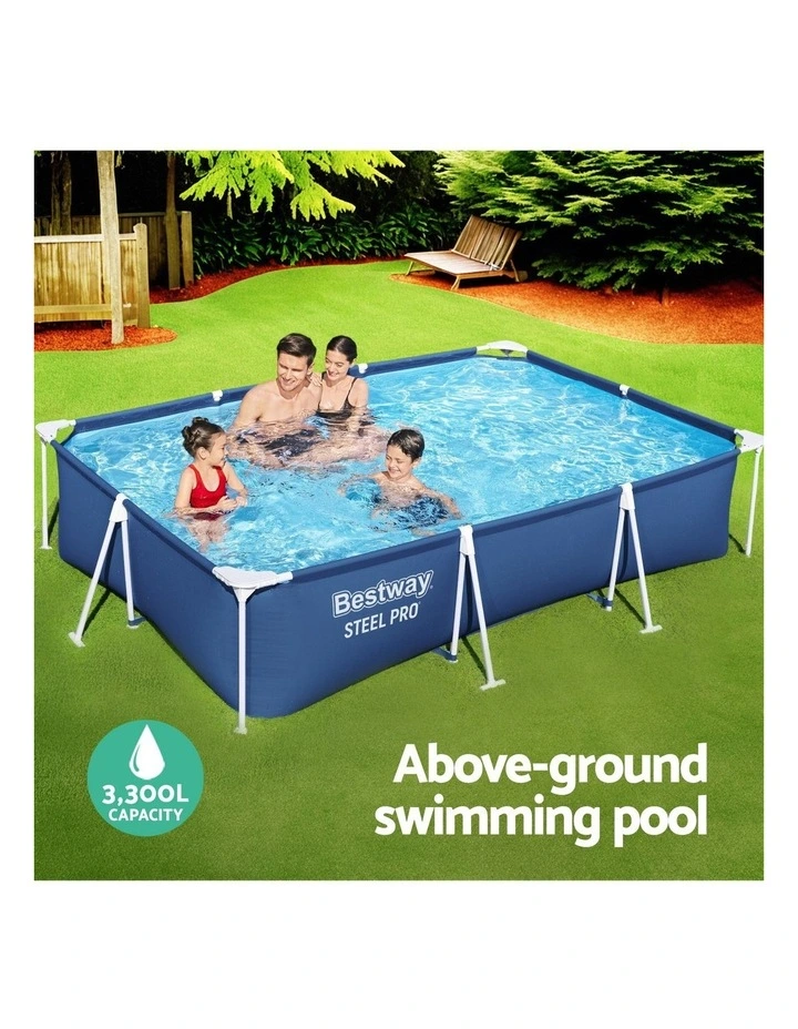 Bestway Swimming Pool 259x170x61cm Steel Frame Above Ground Pools 2300L image 5