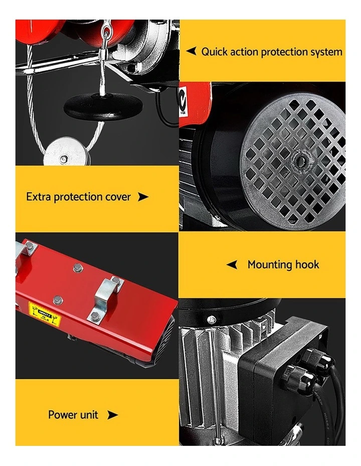 Giantz Electric Hoist Winch 400/800KG Cable 20M Rope Tool Remote Chain Lifting image 7