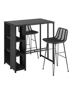 Gardeon Outdoor Bar Set Patio Furniture Dining Chairs Table and Chairs Wicker