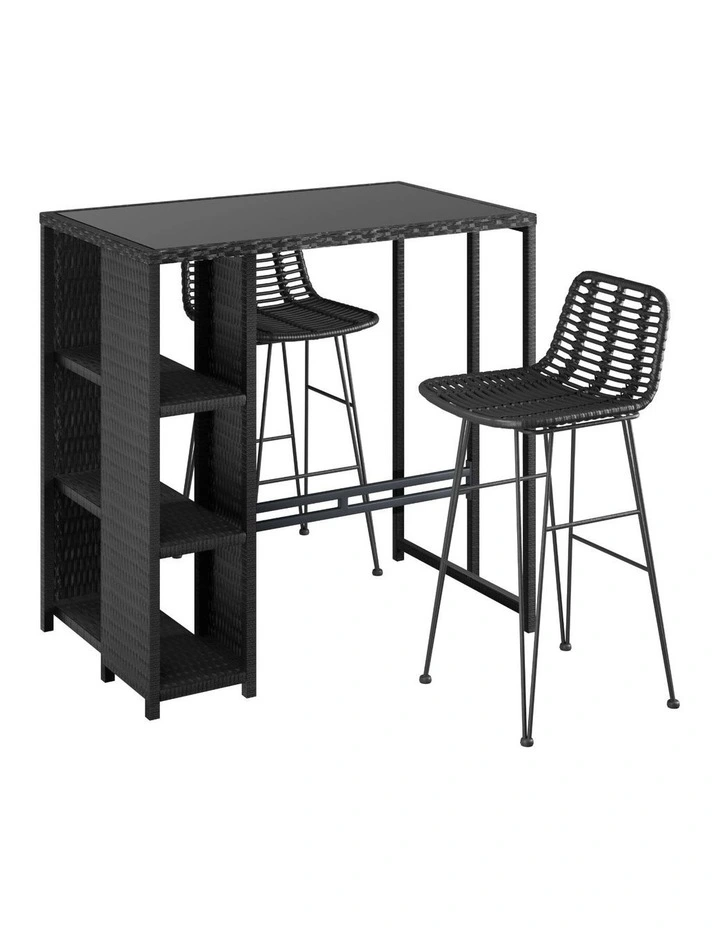 Gardeon Outdoor Bar Set Patio Furniture Dining Chairs Table and Chairs Wicker image 1