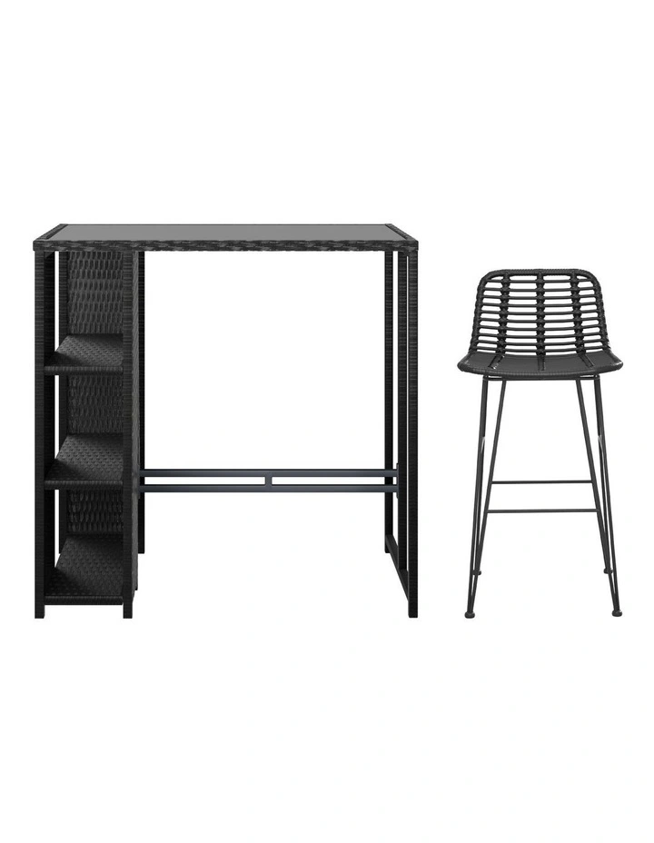 Gardeon Outdoor Bar Set Patio Furniture Dining Chairs Table and Chairs Wicker image 2