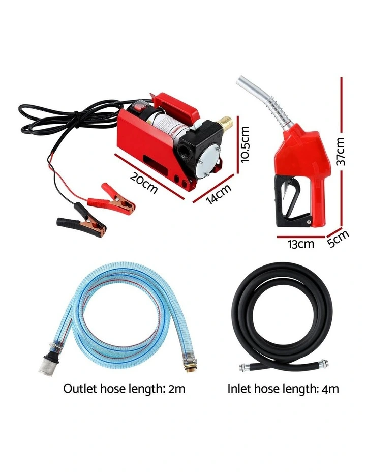 Giantz Fuel Transfer Pump Electric Diesel Kerosene Pump 12V DC 10GPM Nozzle Hose image 3
