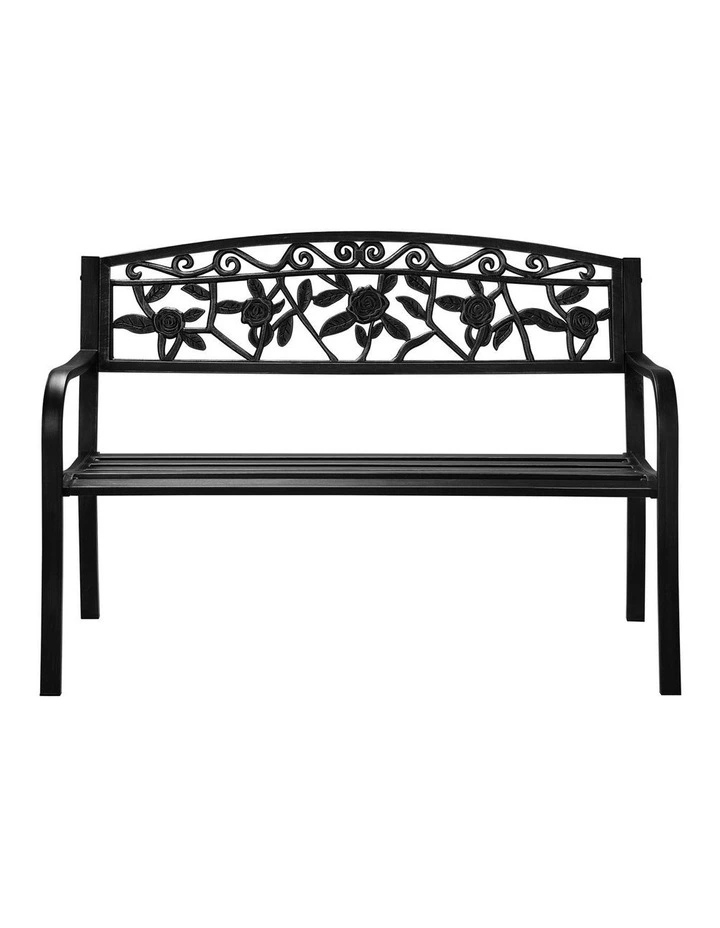 Livsip 3 Seater Steel Garden Bench Outdoor Chair Bird Rose Bronze image 2