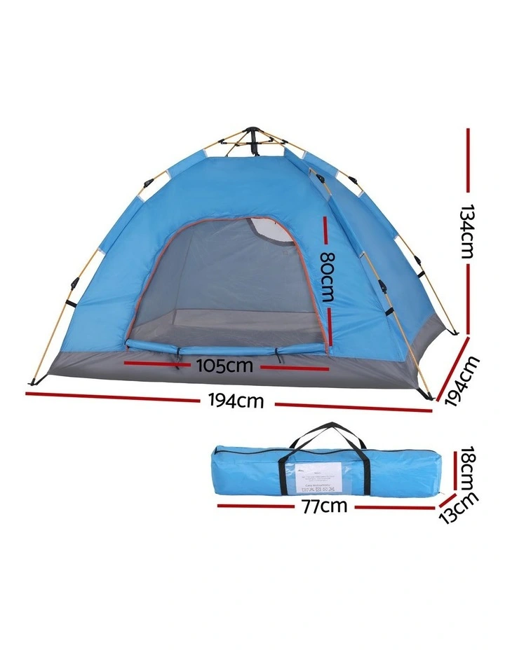 Weisshorn Camping Tent Instant Tent Pop up 2 Person Outdoor Hiking Tents Hiking Blue image 2