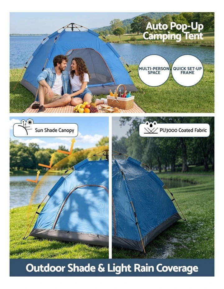 Weisshorn Camping Tent Instant Tent Pop up 2 Person Outdoor Hiking Tents Hiking Blue image 4