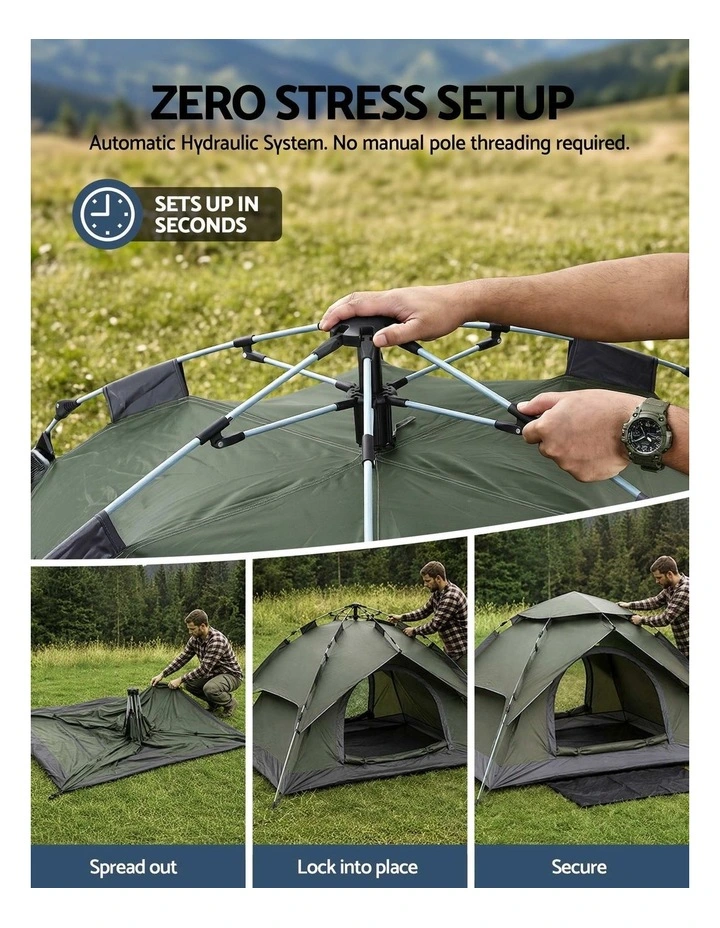 Weisshorn 2 Person Camping Tent Automatic Pop Up Water Repellent Shade Outdoor image 4