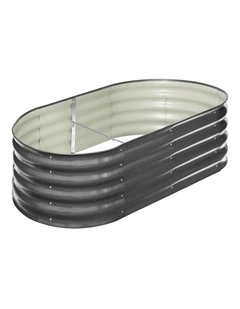 Livsip Garden Bed 160X80X42CM Oval Galvanised Raised Steel Vegetable Planter