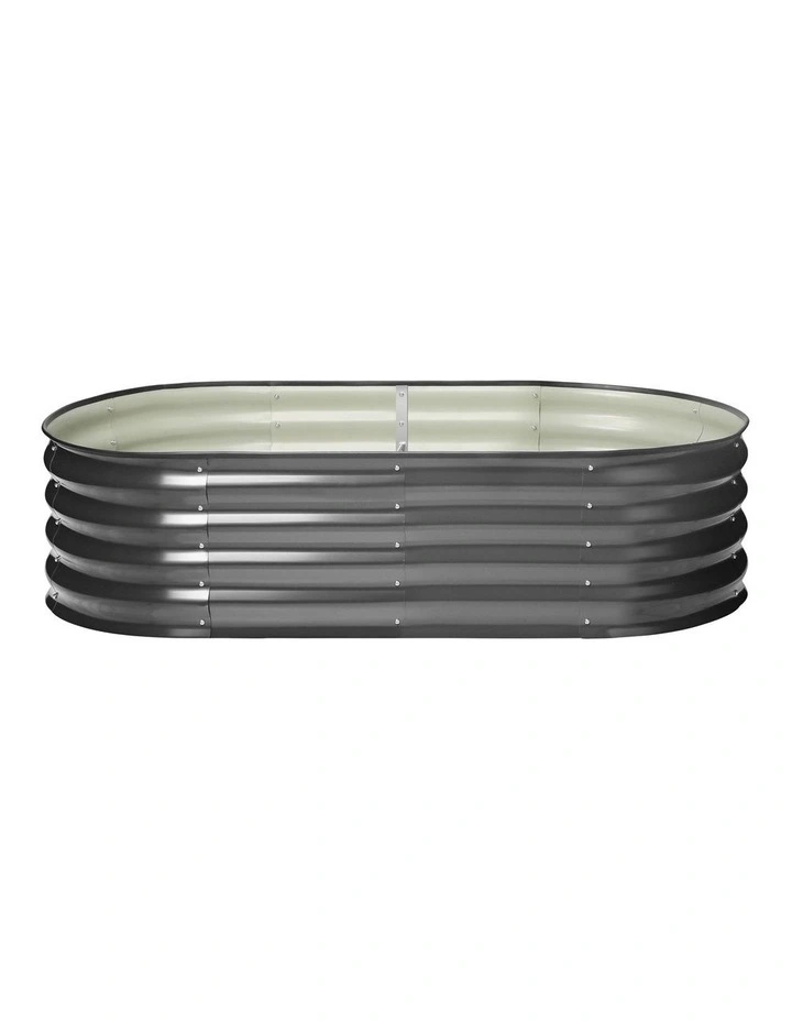 Livsip Garden Bed 160X80X42CM Oval Galvanised Raised Steel Vegetable Planter image 2