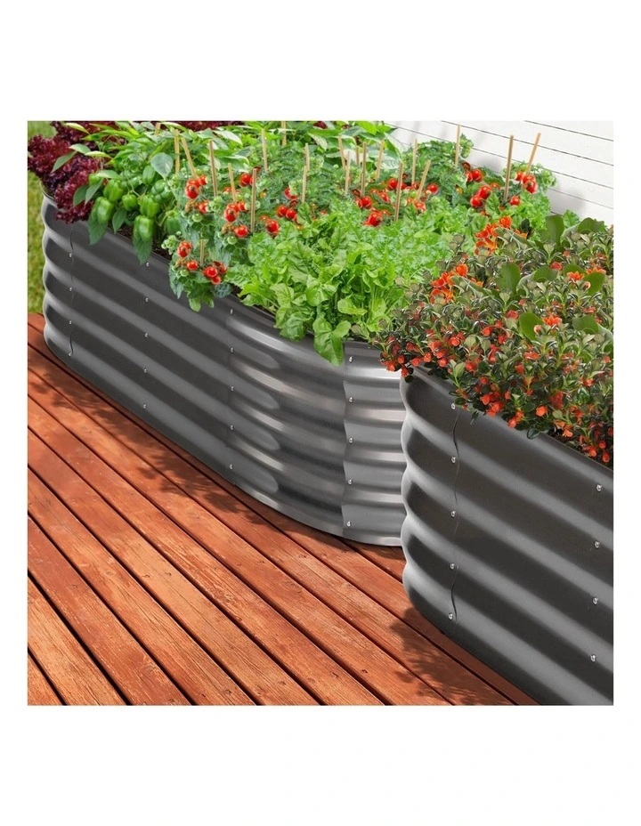 Livsip Garden Bed 160X80X42CM Oval Galvanised Raised Steel Vegetable Planter image 6