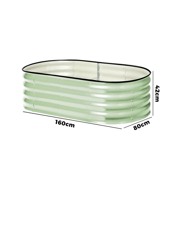 Livsip Garden Bed 160x80x42cm Planter Box Raised Container Galvanised Green image 3