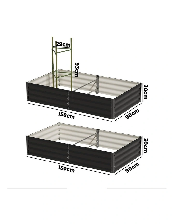 Livsip 2pc Garden Bed 150x90x30cm Planter Stand Box Raised Container image 3