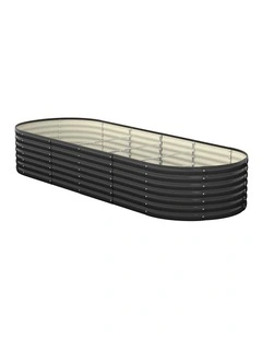 Livsip Raised Garden Bed 240cmX80cmX56cm Kit Planter Oval Galvanised Steel