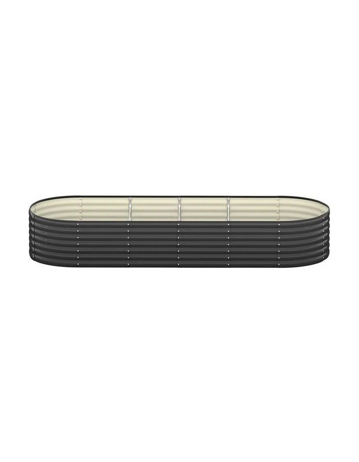 Livsip Raised Garden Bed 240cmX80cmX56cm Kit Planter Oval Galvanised Steel image 2