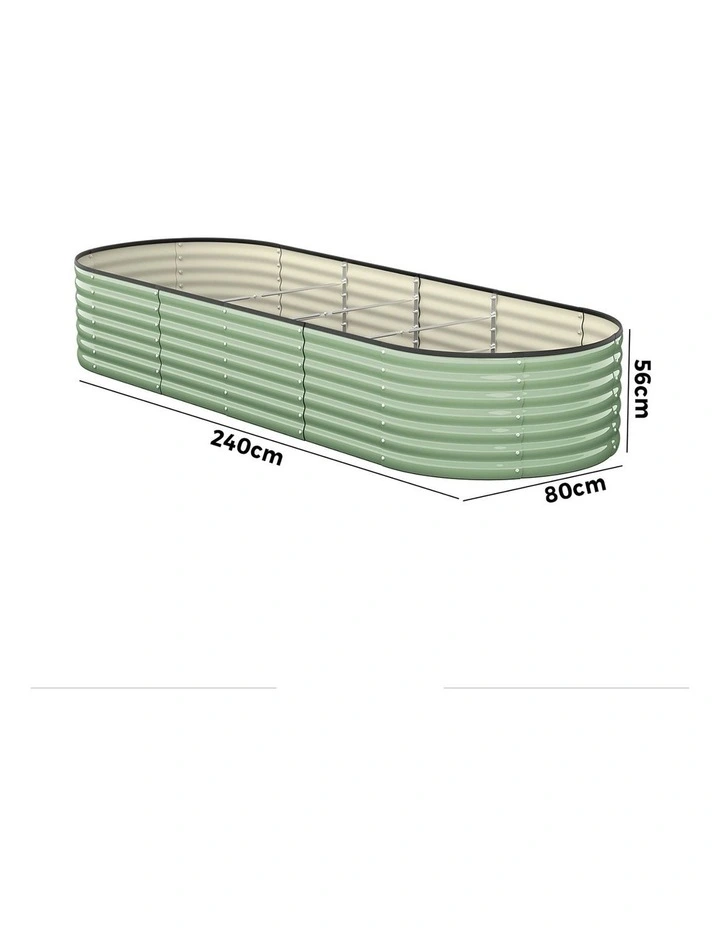 Livsip Garden Bed 240x80x56cm Planter Box Raised Container Galvanised Green image 3