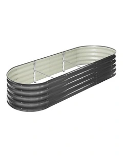 Livsip Galvanised Raised Garden Bed 240X80X42CM Steel Instant Planter Oval