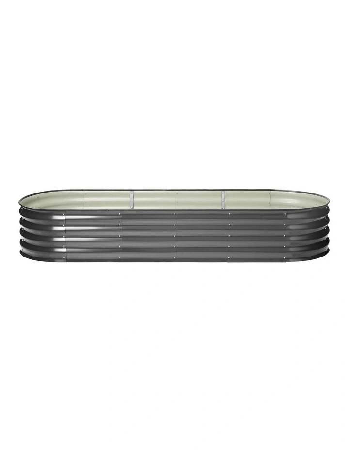 Livsip Galvanised Raised Garden Bed 240X80X42CM Steel Instant Planter Oval image 2