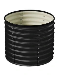 Livsip Garden Bed 80x68cm Galvanised Steel Raised Container Planter Box Round