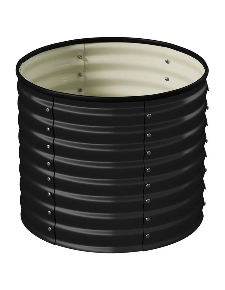 Livsip Garden Bed 80x68cm Galvanised Steel Raised Container Planter Box Round image 1