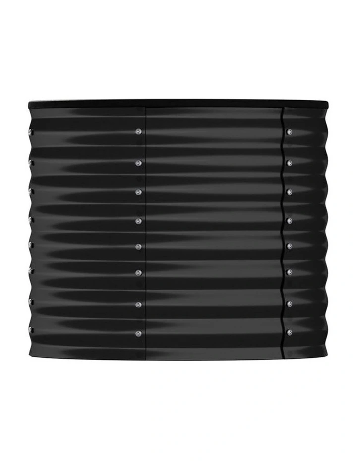 Livsip Garden Bed 80x68cm Galvanised Steel Raised Container Planter Box Round image 2