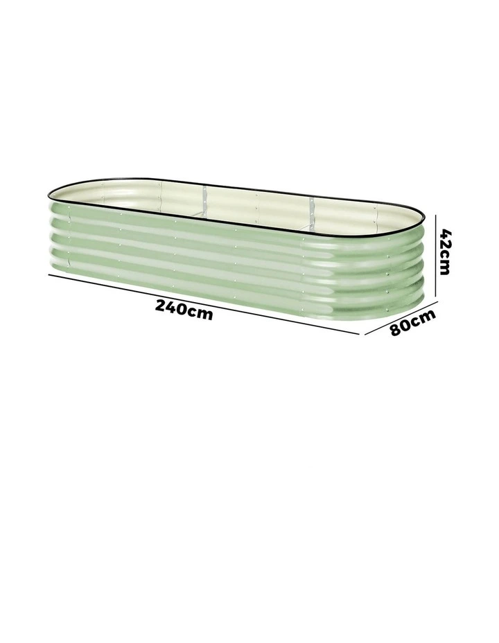 Livsip Garden Bed 240x80x42cm Planter Box Raised Container Galvanised Green image 3