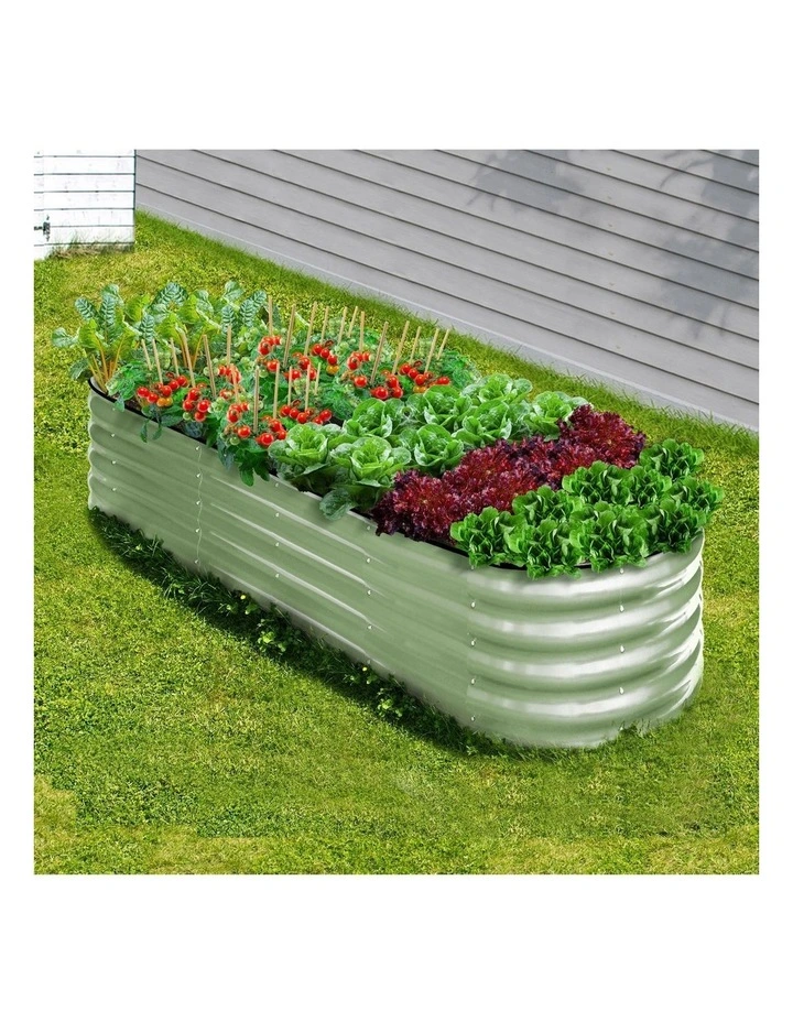 Livsip Garden Bed 240x80x42cm Planter Box Raised Container Galvanised Green image 4