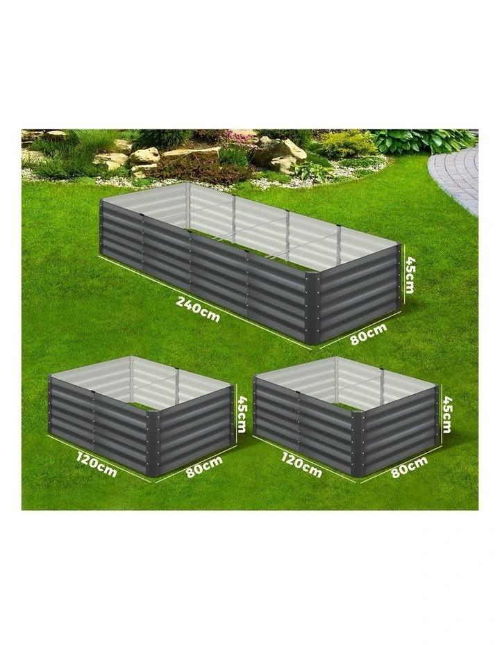 Livsip 2pc Garden Bed 120x80x45CM Raised Vegetable Planter Kit Galvanised Steel image 5