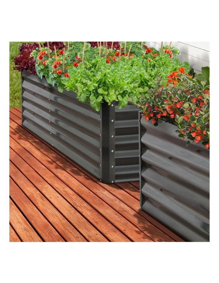 Livsip 2pc Garden Bed 120x80x45CM Raised Vegetable Planter Kit Galvanised Steel image 6