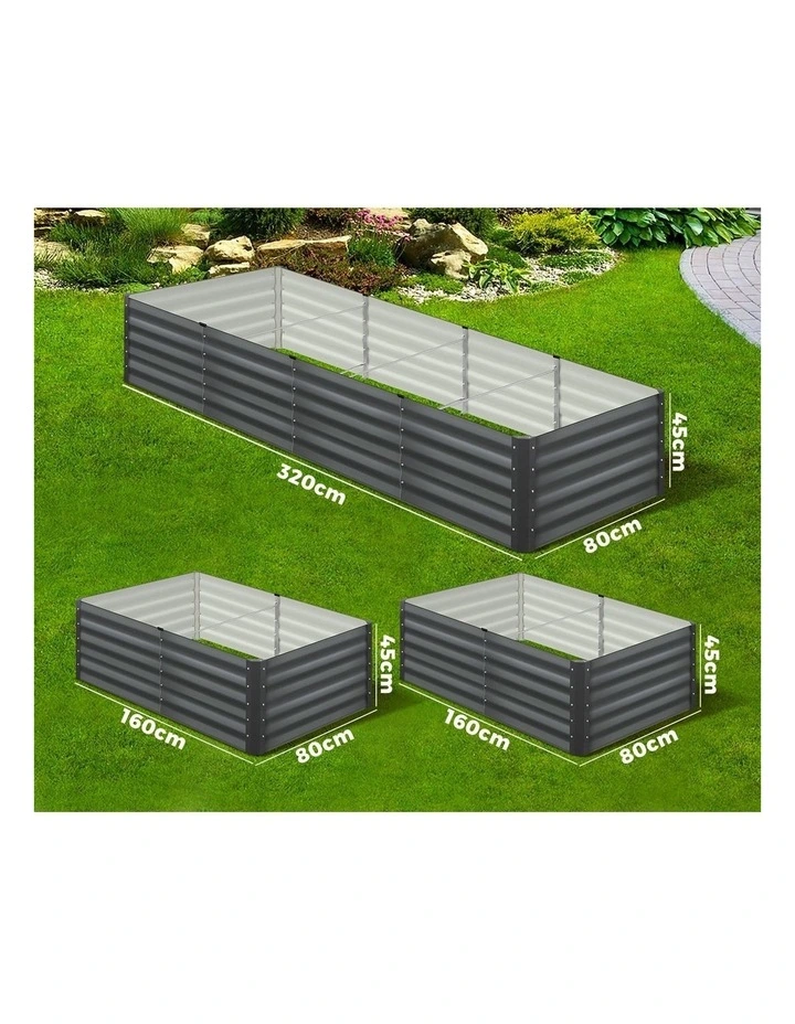 Livsip 2pc Garden Bed 160x80x45CM Kits Raised Instant Planter Galvanised Steel image 5