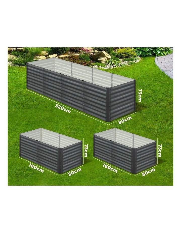 Livsip 2pc Raised Garden Bed 160x80x73CM Kit Instant Planter Galvanised Steel image 5