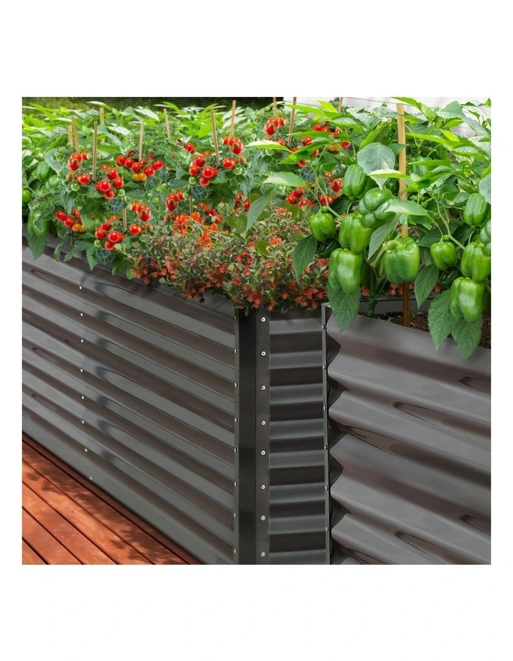 Livsip 2pc Raised Garden Bed 160x80x73CM Kit Instant Planter Galvanised Steel image 6