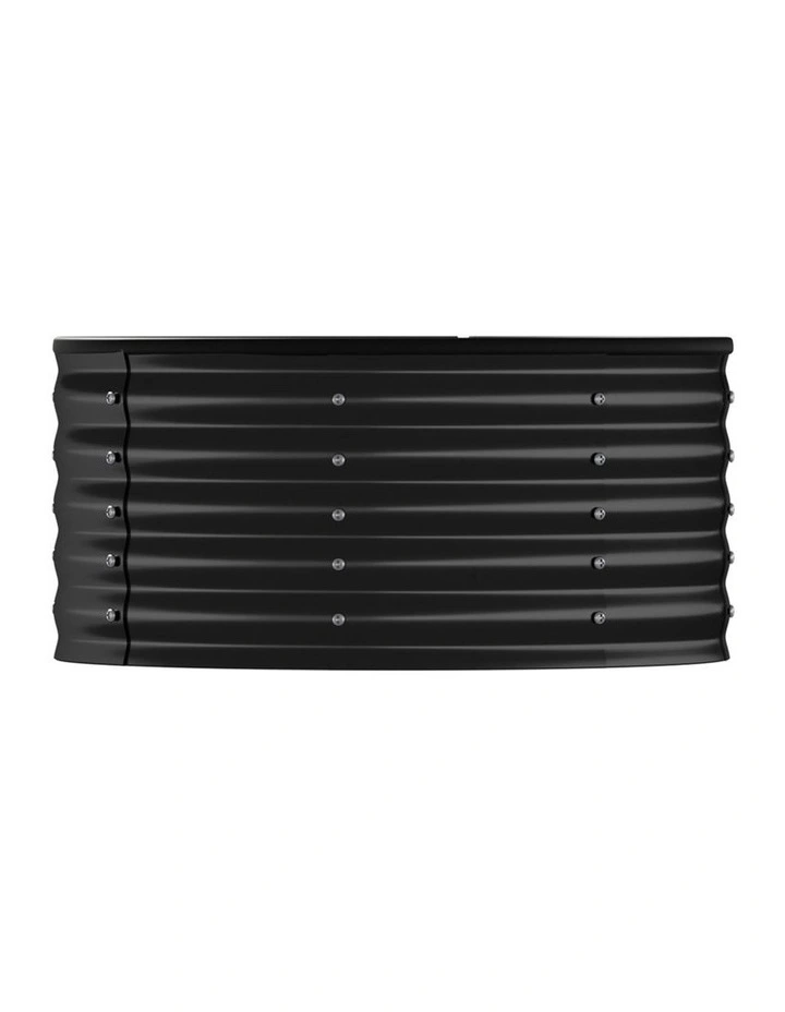 Livsip Garden Bed 90x45cm Galvanised Steel Raised Container Planter Box Round image 2