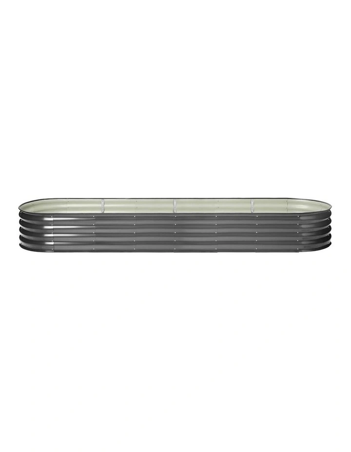 Livsip Galvanised Raised Garden Bed 320X80X42CM Steel Instant Planter Oval image 2