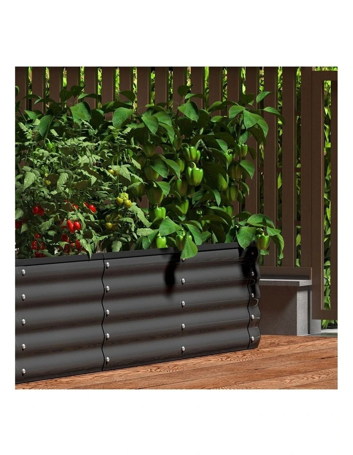 Livsip 9-IN-1 Garden Bed Modular Planter Oval Galvanised Steel 40CM Height image 6